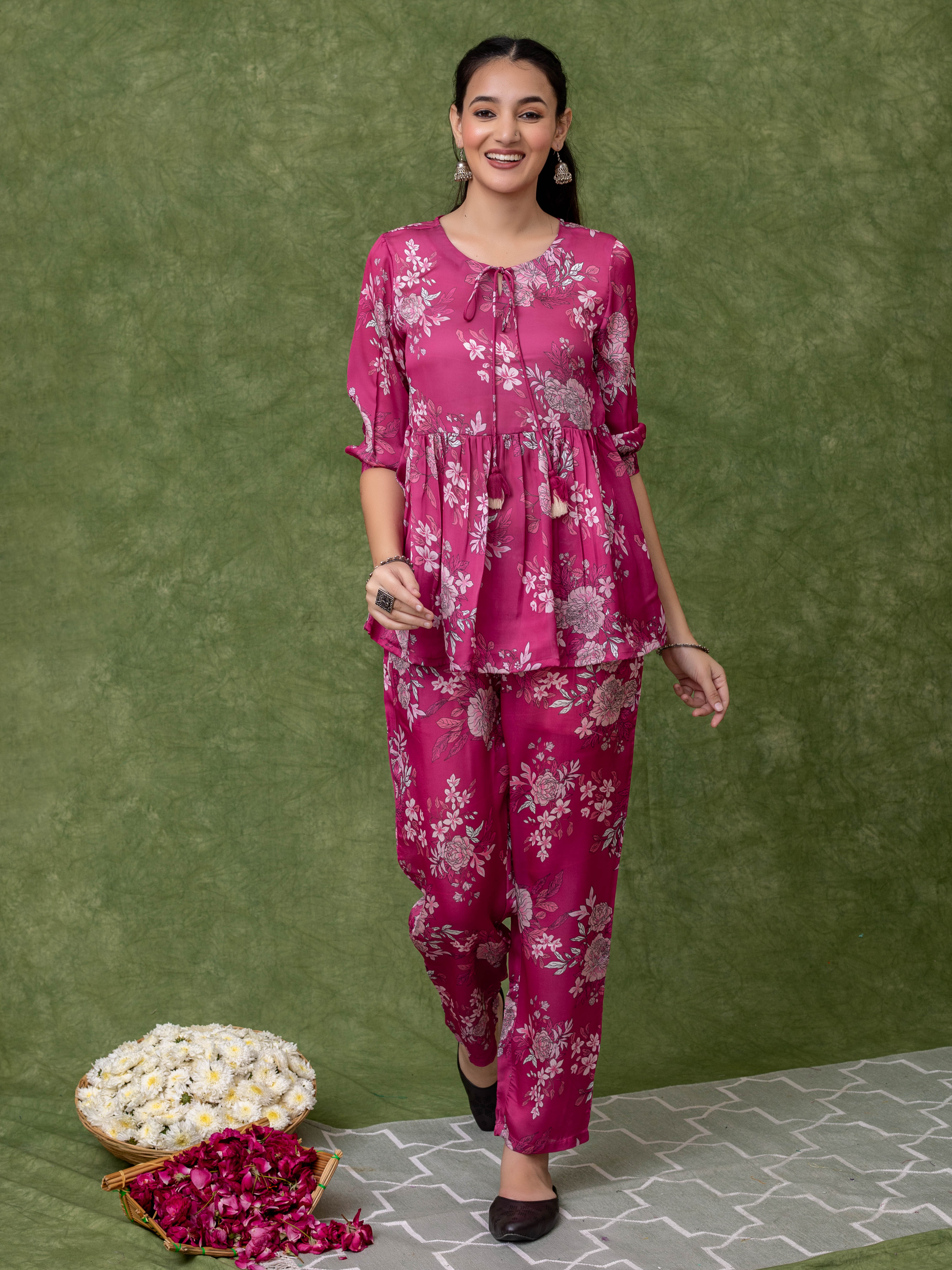 CO-ORD SET WITH PRINTED FLORAL JAAL